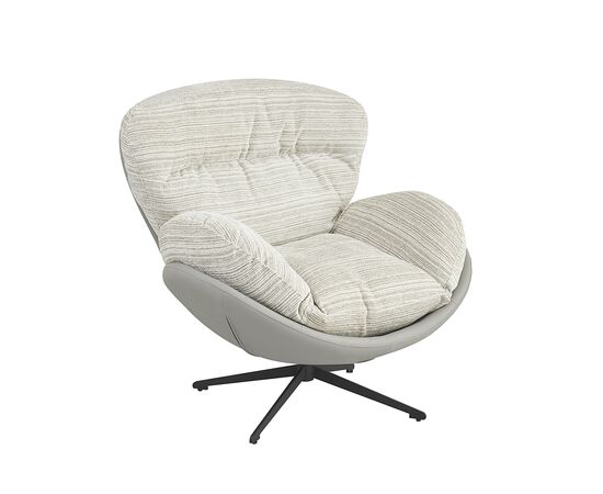 Кресло BLISS серый, экокожа, шенилл | Интернет магазин мебели и декора LifeDekor