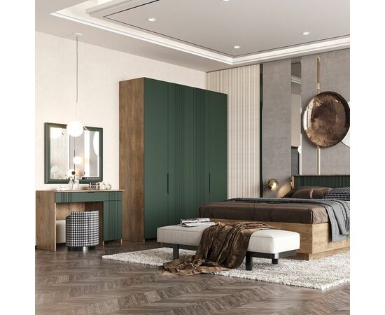 Шкаф «Герта» 2д КМК 0979.3, дуб канзас/зеленый матовый, изображение 5 | Интернет магазин мебели и декора LifeDekor