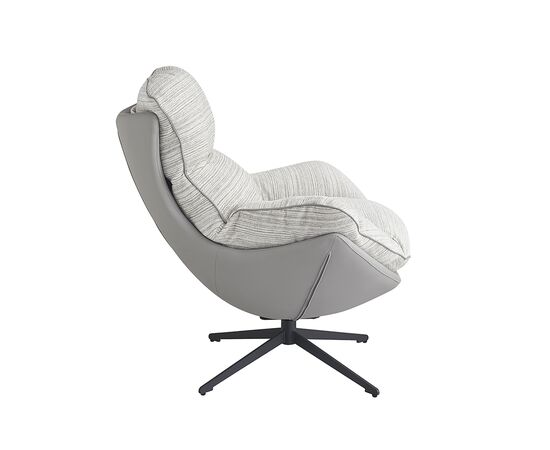 Кресло HUG серый в полоску, экокожа, шенилл, изображение 4 | Интернет магазин мебели и декора LifeDekor