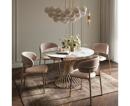 Стул Adele, шенилл Puffy beige / опоры шампань, изображение 4 | Интернет магазин мебели и декора LifeDekor