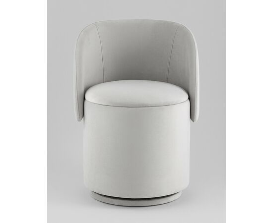 Пуф-трансформер Таунсвилл вращающийся с ящиком велюр светло-серый, изображение 3 | Интернет магазин мебели и декора LifeDekor