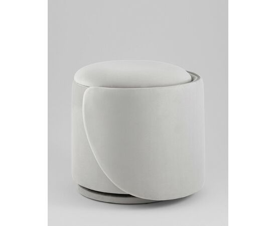 Пуф-трансформер Таунсвилл вращающийся с ящиком велюр светло-серый, изображение 8 | Интернет магазин мебели и декора LifeDekor