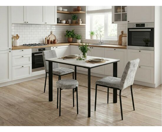 Стол DikLine SKT90 Керамика YB8020125BG ONYX/подстолье черное/опоры черные, изображение 5 | Интернет магазин мебели и декора LifeDekor