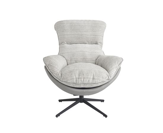 Кресло HUG серый в полоску, экокожа, шенилл, изображение 3 | Интернет магазин мебели и декора LifeDekor