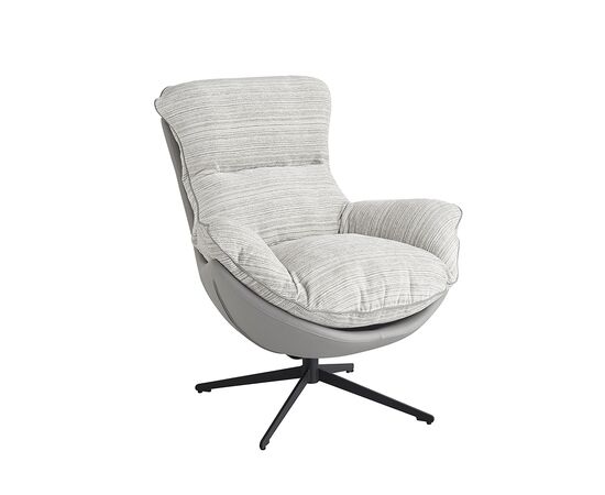 Кресло HUG серый в полоску, экокожа, шенилл | Интернет магазин мебели и декора LifeDekor