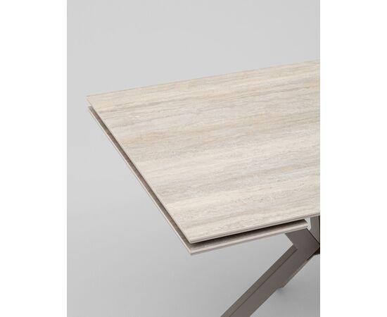 Стол Marmer 120-180/80/76 см подстолье металл капучино, изображение 7 | Интернет магазин мебели и декора LifeDekor