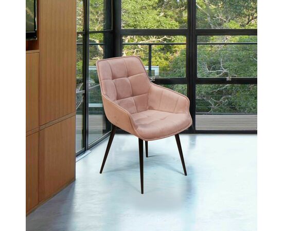 Стул Capri  поворотный 360 градусов, бархат бежевый 5 / опора конус, изображение 4 | Интернет магазин мебели и декора LifeDekor