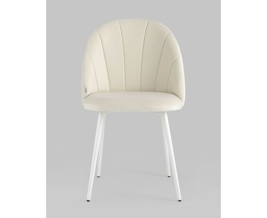 Стул Логан SN велюр молочный белые ножки, изображение 7 | Интернет магазин мебели и декора LifeDekor