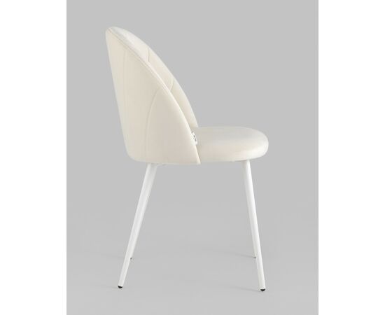 Стул Логан SN велюр молочный белые ножки, изображение 8 | Интернет магазин мебели и декора LifeDekor