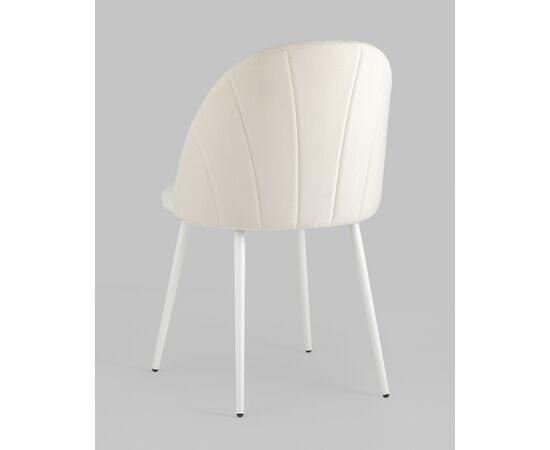 Стул Логан SN велюр молочный белые ножки, изображение 10 | Интернет магазин мебели и декора LifeDekor