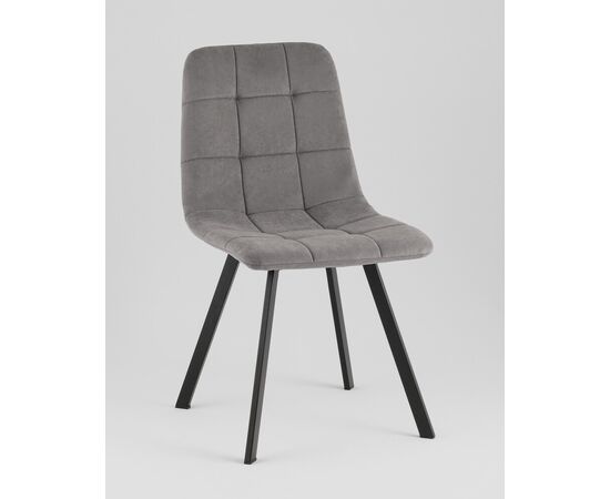 Стул Одди Original Square велюр серый, изображение 2 | Интернет магазин мебели и декора LifeDekor