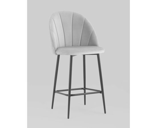 Стул полубарный Логан SN велюр светло-серый, изображение 2 | Интернет магазин мебели и декора LifeDekor