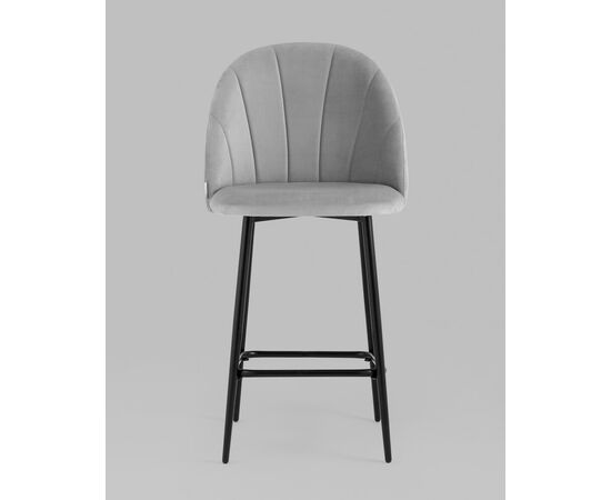Стул полубарный Логан SN велюр светло-серый, изображение 4 | Интернет магазин мебели и декора LifeDekor