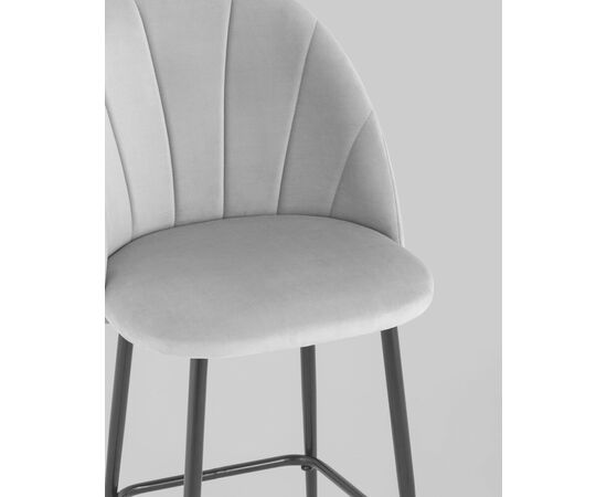 Стул полубарный Логан SN велюр светло-серый, изображение 8 | Интернет магазин мебели и декора LifeDekor