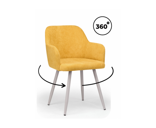 Стул на металлокаркасе Инфини 360 горчичный (ocean 016) / серый | Интернет магазин мебели и декора LifeDekor
