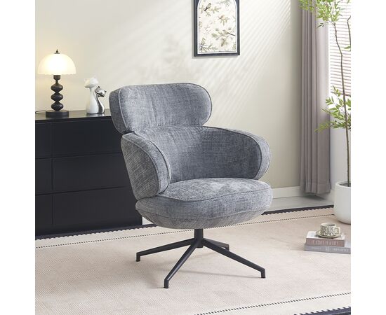 Кресло KING серый, шенилл, изображение 2 | Интернет магазин мебели и декора LifeDekor