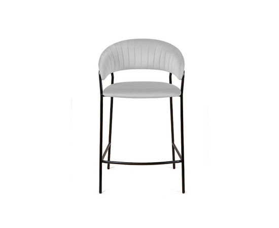 Стул полубарный Kelly, бархат светло-серый 04, изображение 2 | Интернет магазин мебели и декора LifeDekor