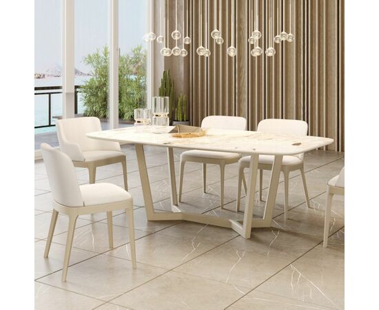 Стол овальный BENZ 200, керамика глянцевая, белая, изображение 2 | Интернет магазин мебели и декора LifeDekor