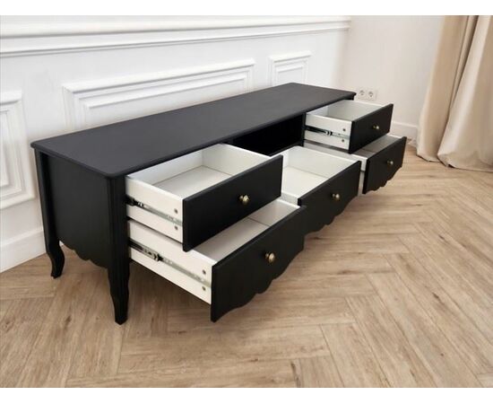 ТВ-тумба "Версаль" Асти (черный матовый) Вис, изображение 6 | Интернет магазин мебели и декора LifeDekor