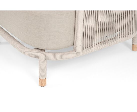 "Верона" кресло плетеное из роупа, каркас алюминий белый муар, роуп бежевый круглый, ткань бежевая 15052, изображение 8 | Интернет магазин мебели и декора LifeDekor