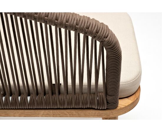 "Марсель" стул плетеный из роупа, основание дуб, роуп коричневый круглый, ткань бежевая 15052, изображение 7 | Интернет магазин мебели и декора LifeDekor
