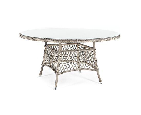 "Эспрессо" плетеный круглый стол, диаметр 150 см, цвет бежевый, изображение 2 | Интернет магазин мебели и декора LifeDekor