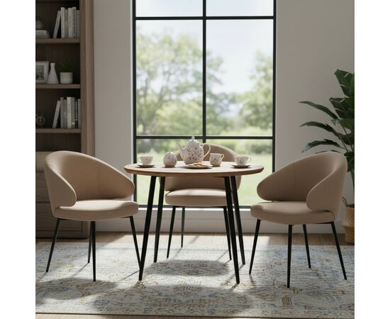 Дизайнерский стул Cosmos на усиленной опоре, латте, основание черный, изображение 5 | Интернет магазин мебели и декора LifeDekor