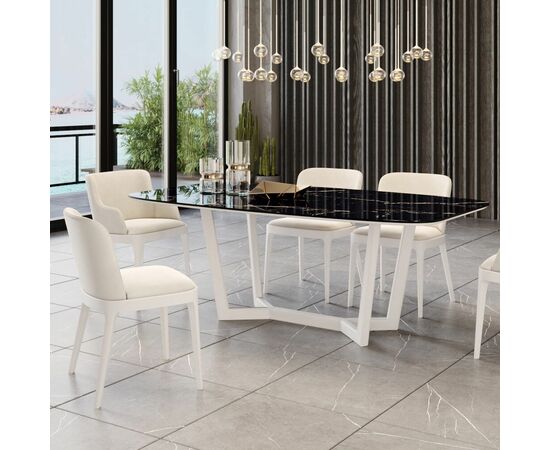 Стол овальный BENZ 200, керамика глянцевая, черная, изображение 2 | Интернет магазин мебели и декора LifeDekor