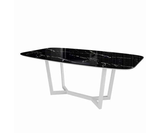 Стол овальный BENZ 160, керамика глянцевая, черная | Интернет магазин мебели и декора LifeDekor