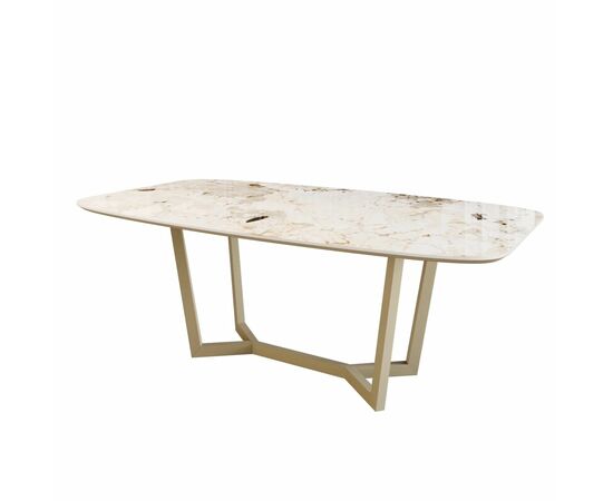 Стол овальный BENZ 180, керамика глянцевая, белая | Интернет магазин мебели и декора LifeDekor