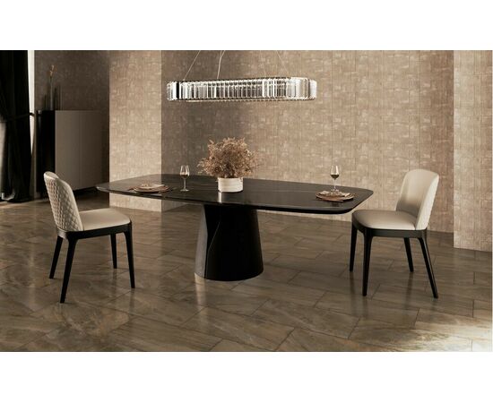 Стол овальный GIO 160, керамика глянцевая, черная | Интернет магазин мебели и декора LifeDekor