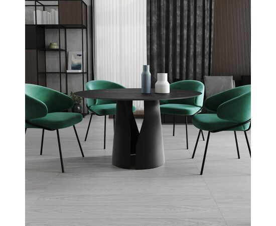 Стол круглый GIO 120, керамика матовая, черная, изображение 2 | Интернет магазин мебели и декора LifeDekor