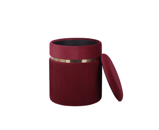 Пуф Миранда с ящиком велюр бордовый, изображение 3 | Интернет магазин мебели и декора LifeDekor