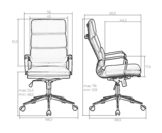 Набор 2 шт Офисное кресло для руководителей DOBRIN ARNOLD, коричневый, Вариант: коричневый, изображение 11 | Интернет магазин мебели и декора LifeDekor