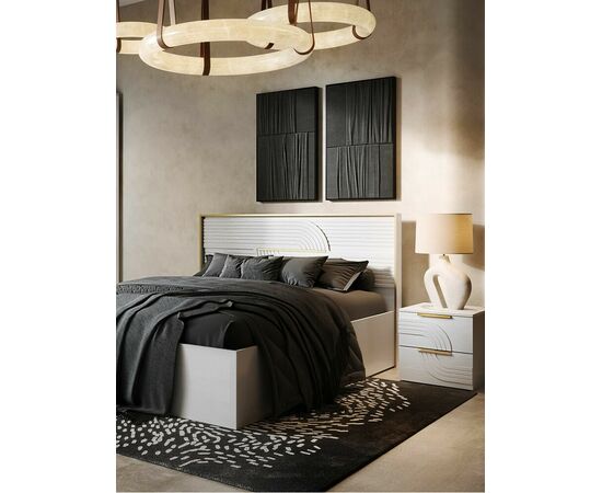 Кровать «Монтиз» 1РМ с п/м КМК 1003.22 160x200см, белый/ясень текстурный, изображение 5 | Интернет магазин мебели и декора LifeDekor