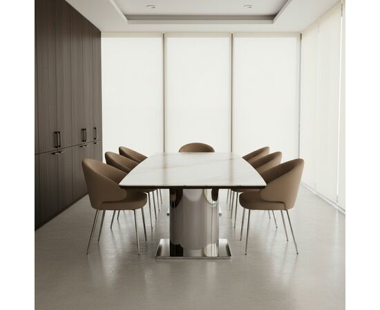 Дизайнерский стул Cosmos на усиленной опоре, латте, основание хром, изображение 7 | Интернет магазин мебели и декора LifeDekor