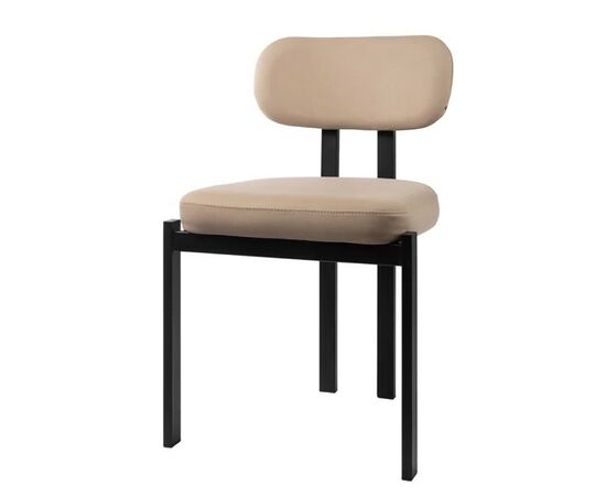 Стул МОСС, цвет H-06 Бежевый, велюр / черный каркас | Интернет магазин мебели и декора LifeDekor