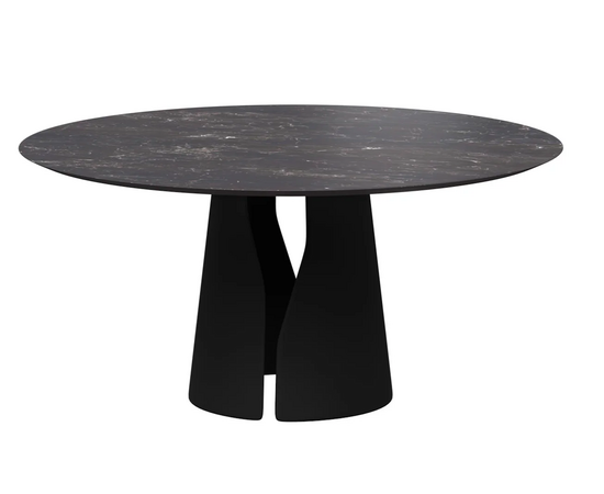 Стол круглый GIO 120, керамика матовая, черная | Интернет магазин мебели и декора LifeDekor