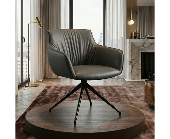 Полукресло Sofia, иск.кожа soft-touch, темно-серый, изображение 2 | Интернет магазин мебели и декора LifeDekor