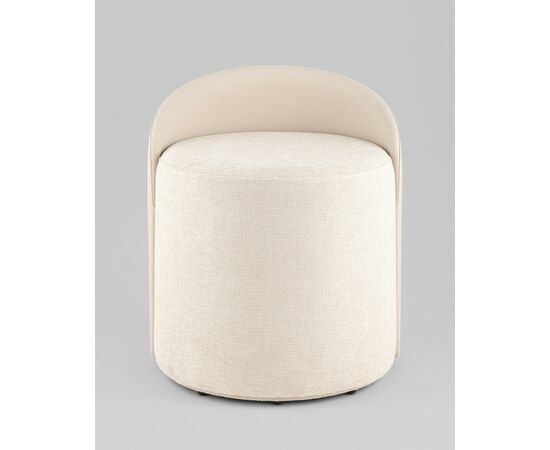 Пуф Тея спинка иск.кожа, сиденье шенилл бежевый, изображение 3 | Интернет магазин мебели и декора LifeDekor