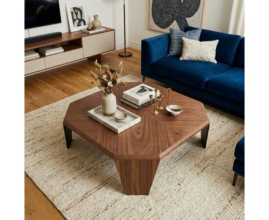 Журнальный столик Nidji 100х100х30, шпон орех | Интернет магазин мебели и декора LifeDekor