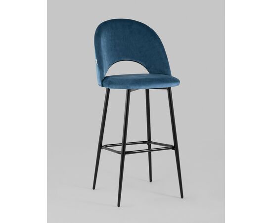Стул барный Меган SN велюр пыльно-синий, изображение 2 | Интернет магазин мебели и декора LifeDekor