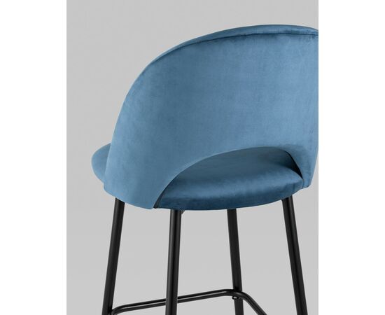 Стул барный Меган SN велюр пыльно-синий, изображение 9 | Интернет магазин мебели и декора LifeDekor