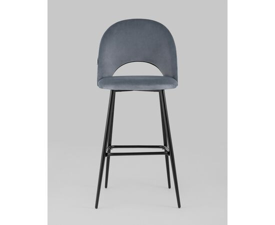 Стул барный Меган SN велюр серый, изображение 4 | Интернет магазин мебели и декора LifeDekor