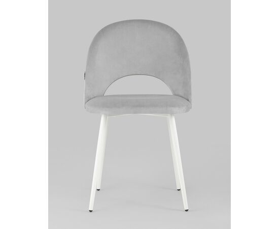 Стул Меган SN велюр светло-серый белые ножки, изображение 5 | Интернет магазин мебели и декора LifeDekor