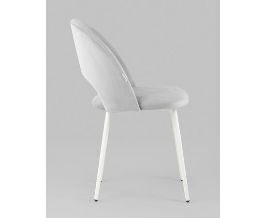 Стул Меган SN велюр светло-серый белые ножки, изображение 6 | Интернет магазин мебели и декора LifeDekor