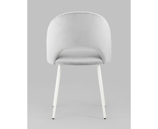 Стул Меган SN велюр светло-серый белые ножки, изображение 7 | Интернет магазин мебели и декора LifeDekor