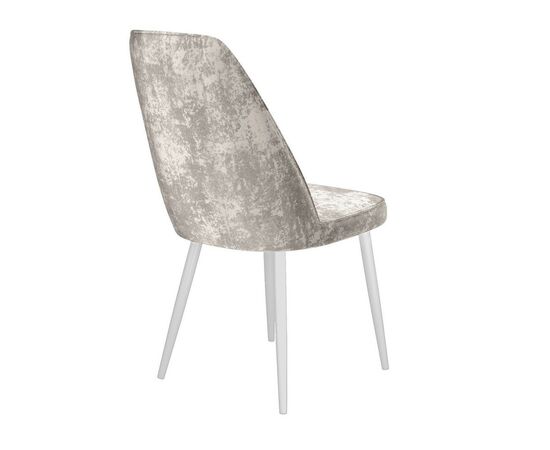 Стул DikLine 327 поворотный M02 бежевый, ножки белые, изображение 3 | Интернет магазин мебели и декора LifeDekor