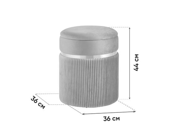 Пуф Миранда с ящиком велюр бордовый, изображение 5 | Интернет магазин мебели и декора LifeDekor