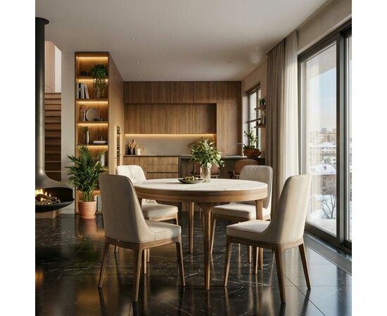 Стол круглый Bellini 110, керамика матовая, изображение 4 | Интернет магазин мебели и декора LifeDekor